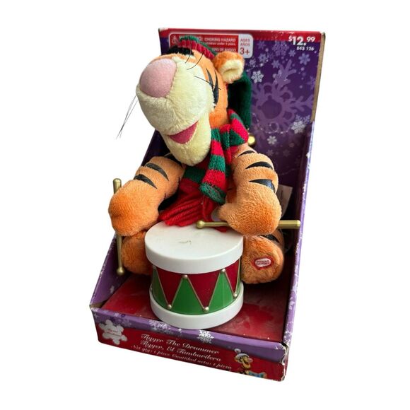 Tigger Drummer Gemmy Disney 7” Christmas Plush “Deck The Halls” NWT Xmas 2008 - Picture 7 of 10